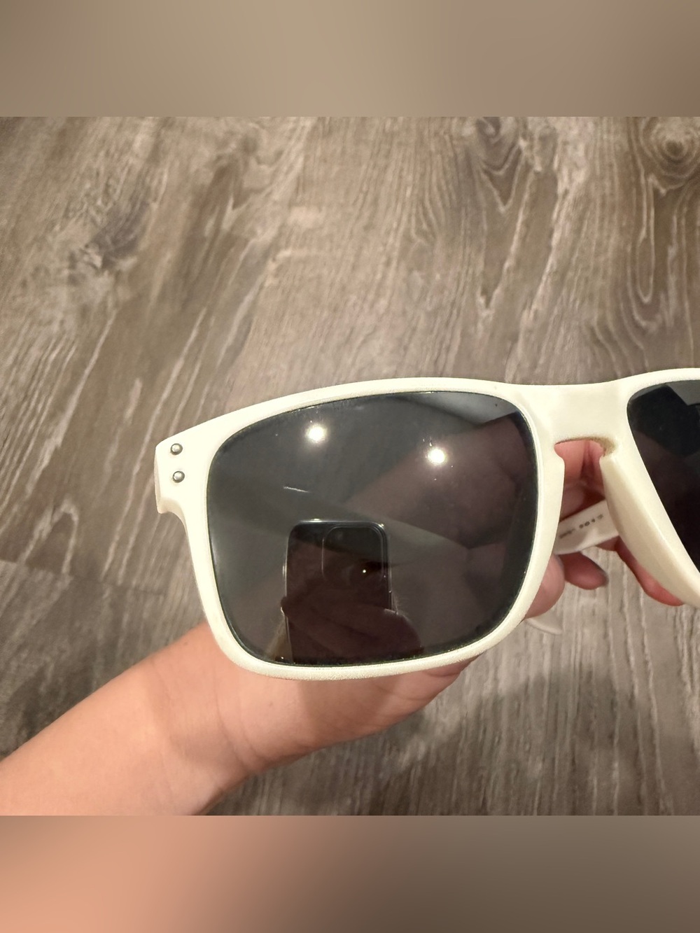 Oakley White Holbrook Polarized Sunglasses - Picture 7 of 8